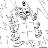 Coloring Number Numberblocks Pages Printable Print sketch template