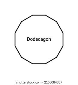 dodecagon shape regular polygon euclidean geometry stock vector