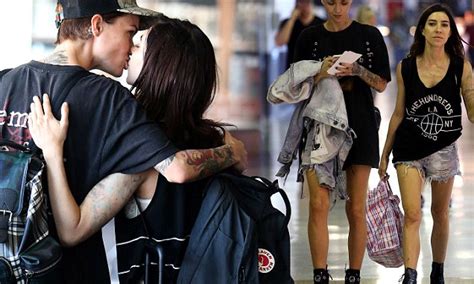 ruby rose kisses jess origliasso at brisbane airport daily mail online