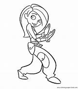 Kim Possible Coloring Pages Cartoon Character Color Kids Sheets Printable Book Characters Gif Found sketch template