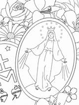 Miraculous Medal Catholic Coloring Immaculate Conception Pages Kids Religious Homeschooling Feast Saints Education Mother Sketch Heart Template Children Choose Board sketch template