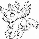 Wolf Coloring Pages Winged Pup Wings Baby Animal Lineart Wolves Cute Drawing Printable Color Jam Template Cub Minecraft Print Cartoon sketch template