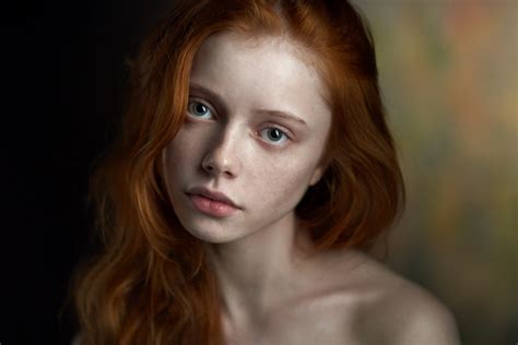 Wallpaper Face Women Redhead Depth Of Field Long Hair Looking At
