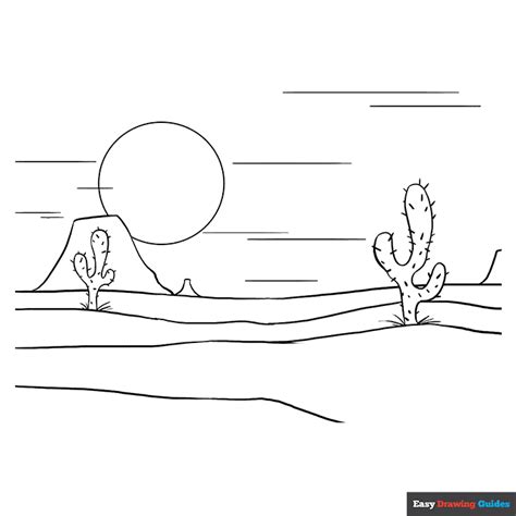 desert coloring page easy drawing guides