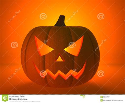 de pompoen van halloween met eng gezicht stock illustratie illustration  lachen