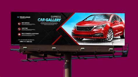 car billboard advertisement design photoshop tutorial youtube