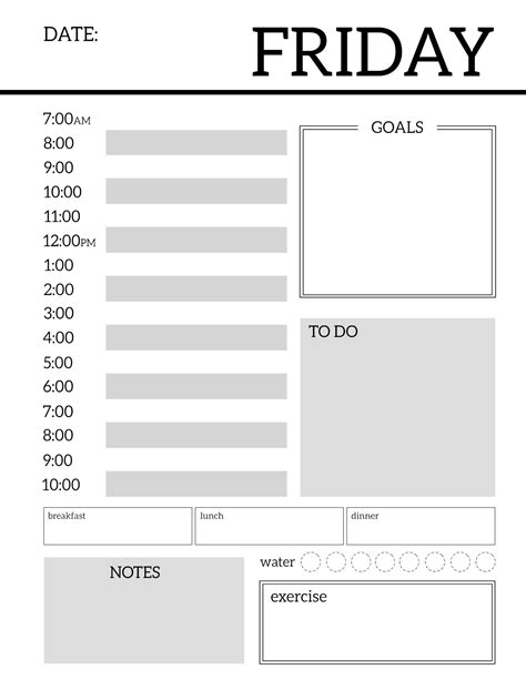 daily planner printable template sheets paper trail design