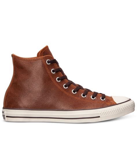 lyst converse mens  star vintage leather  casual sneakers  finish   brown  men