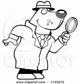 Detective Bear Clipart Magnifying Glass Using Cartoon Coloring Thoman Cory Vector Outlined Illustration Donkey Royalty sketch template