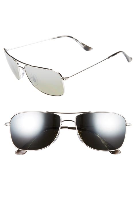 lyst ray ban 59mm chromance aviator sunglasses shiny silver grey