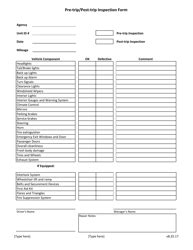 pre trippost trip vehicle inspection form fill  sign     templateroller