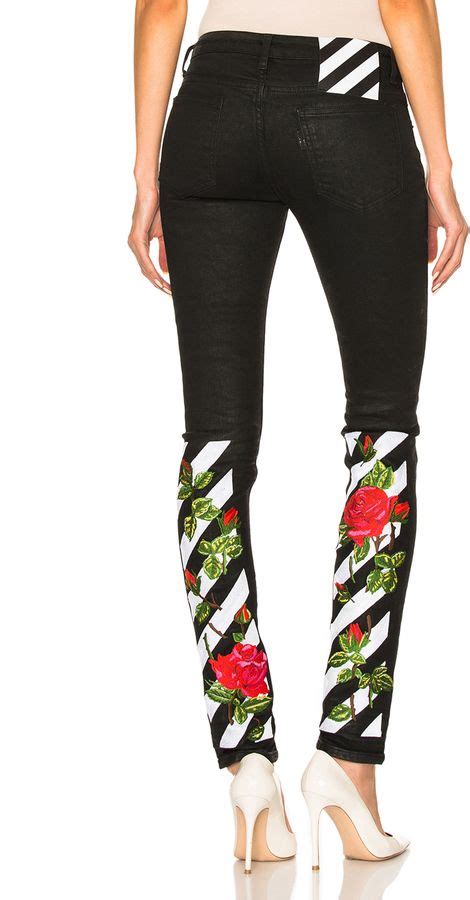 off white roses skinny jeans clothes design rose jeans skinny fit jeans