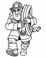 Fireman Coloring Kids Pages Colouring Popular Hose sketch template