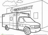 Coloring Ambulance Pages Ems Vehicles Rescue Sheets Color Kids Sheet Fire First Ambulances Colouring Emergency Cars Printable Truck Aid Trucks sketch template