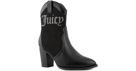 Juicy Couture Rubber Tamra Embellished Western Boots In Black Lyst