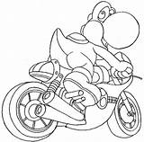 Yoshi Coloring Pages Mario Kart Wii Printable Halloween Riding Cart Draw Characters Print Drawing Getcolorings Color Sheets Motorcycle Bros Bowser sketch template