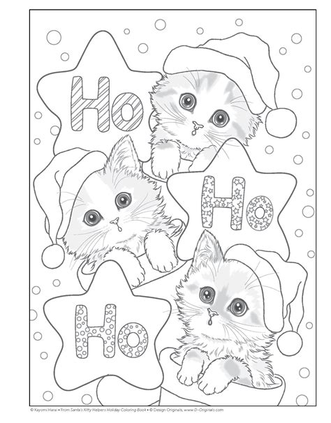 christmas cats coloring pages coloring home