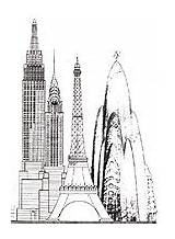 Gaudi Npr Wtc Eiffel Chrysler sketch template
