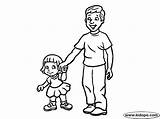 Father Daughter Coloring Drawing Pages Children Daddy Mother His sketch template