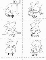 Opposites Coloring Pages Kids Preschool Printables Opposite Color Worksheets Preschoolers Printable Words Activities Crafts Print School Pre English Popular Kindergarten sketch template