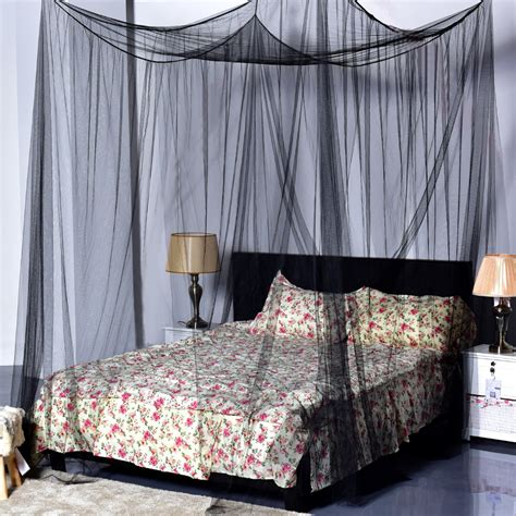 corner post bed canopy mosquito net full queen king size netting bedding black walmartcom