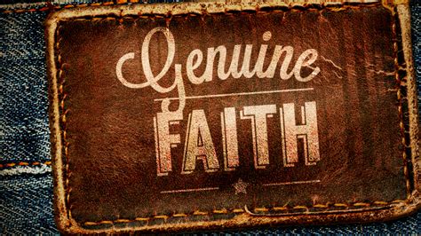 message genuine faith feels  jeff stott genesis church