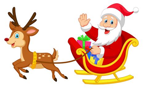 santa reindeer clipart santa christmas clipart  christmas clipart