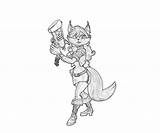 Sly Cooper Carmelita Thieves Time Fox Coloring Pages Funny Another sketch template