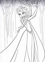 Coloring Elsa Pages Printable Frozen Queen Disney Print sketch template