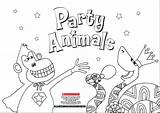 Party Animals Colouring Activity sketch template