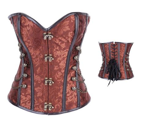 lace up faux leather steel boned gothic steampunk ladies corset bustier