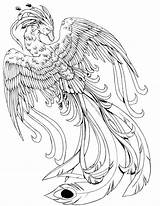Coloring Pages Mythical Creatures Phoenix Face Magical Fantasy Kissy Harry Potter Deviantart Fire Dragon Drawing Colouring Printable Animal Bird Color sketch template