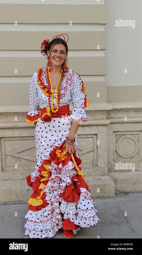 Lady In Traditional Spanish Dress Malaga Malaga Feria Malaga Fair Spain