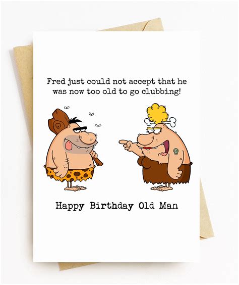 je funny happy birthday card  man etsy uk