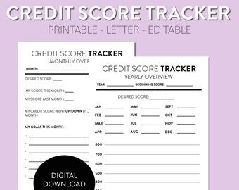 credit score tracker etsy