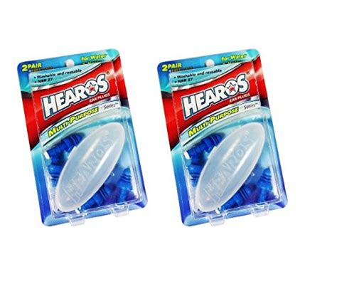 hearos multi purpose reusable ear plugs 4 pair free case
