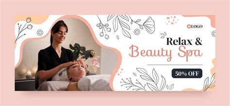 vector hand drawn spa treatment facebook cover
