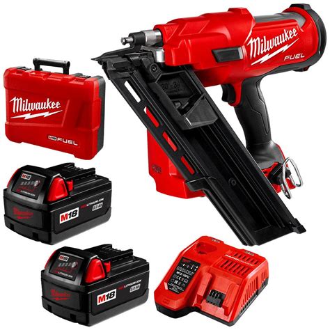 milwaukee mffn   fuel  li ion cordless   framing nailer gun ah kit