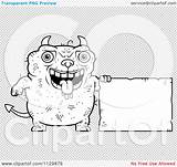 Ugly Outlined Devil Sign Coloring Clipart Cartoon Vector Cory Thoman sketch template