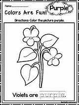 Purple Color Worksheets Preschool Printable Colors Kdg Recognition Fun Daycare Teach sketch template