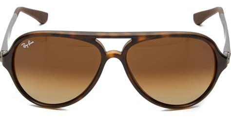 ray ban pilot aviator sunglasses in brown matte havana light brown lyst