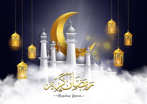 ramadan kareem  eid mubarak background illustration  arabic