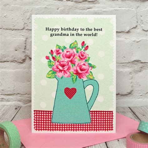 jug of roses personalised birthday card by jenny arnott cards and ts