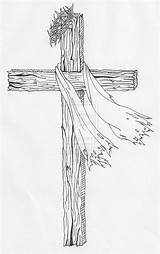 Cross Drawing Jesus Drawings Sketch Crown Thorns Wooden Easy Tattoo Rugged Old Christian Sketches Tattoos Paintingvalley Pencil Step Clipart Designs sketch template