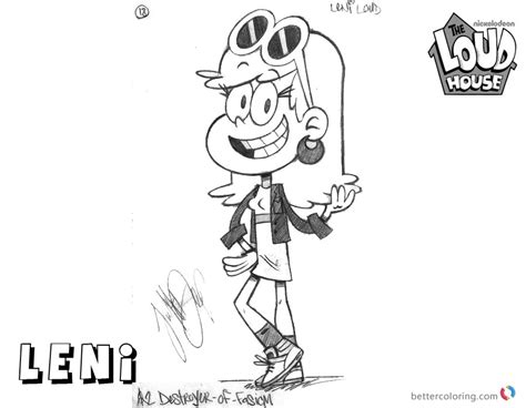 loud house coloring pages fabulous leni  printable coloring pages