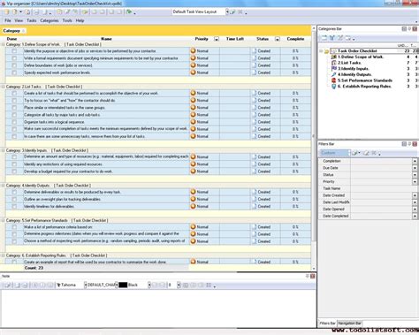 task order checklist   list organizer checklist pim time