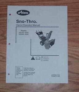 ariens     snow thrower owners manual ebay