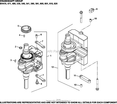 kohler sv  basic  hp  kw parts diagram  crankshaft    sv