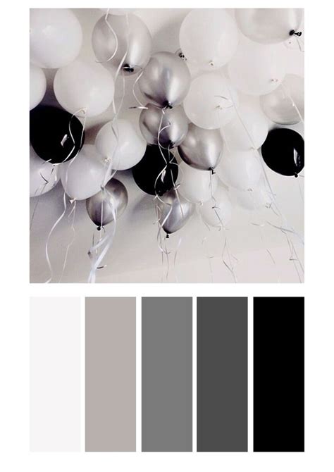 Color Palette White Grey Silver Black Colorpallete Black Color