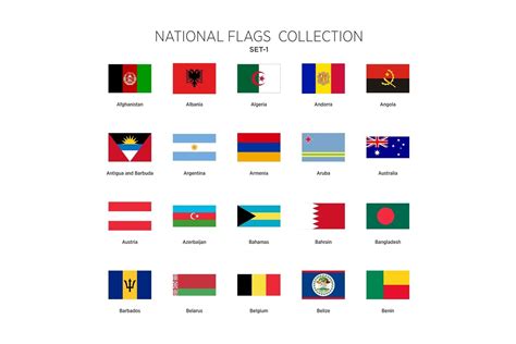 national flags set vol  illustration templatemonster